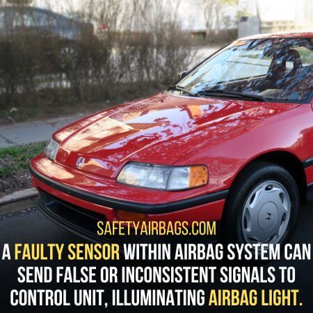 Faulty sensor- honda crx airbag light on